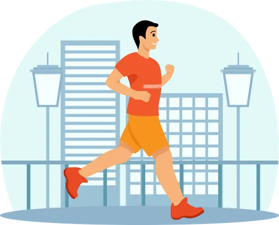 Man Jogging Workout  Illustration