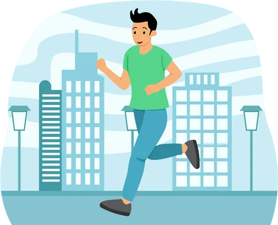 Man Jogging Workout  Illustration