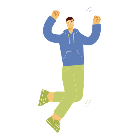 Man jumping and enjoying  Illustration