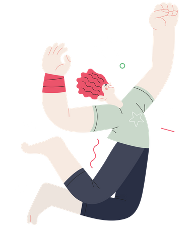 Man jumping and feeling happy  Illustration