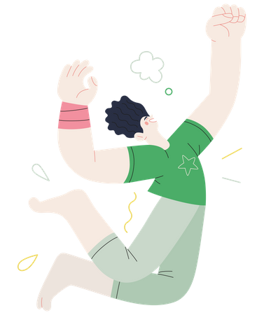 Man jumping and feeling happy  Illustration