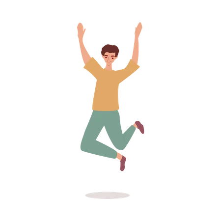 Man jumping in air Illustration