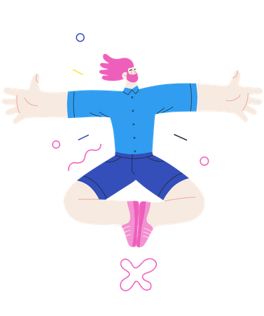 Man Jumping In Air  Illustration