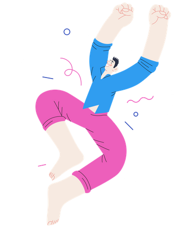 Man Jumping In Air  Illustration