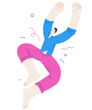 Man Jumping In Air  Illustration