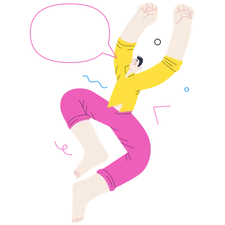 Man Jumping In Air  Illustration