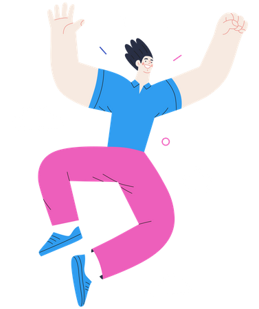 Man Jumping In Air  Illustration