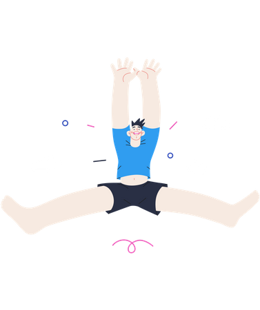 Man Jumping In Air  Illustration