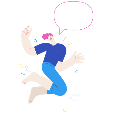 Man Jumping In Air  Illustration