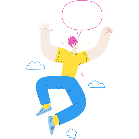 Man Jumping In Air  Illustration