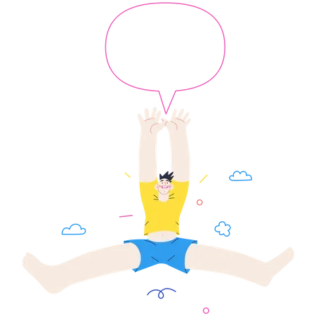 Man Jumping In Air  Illustration