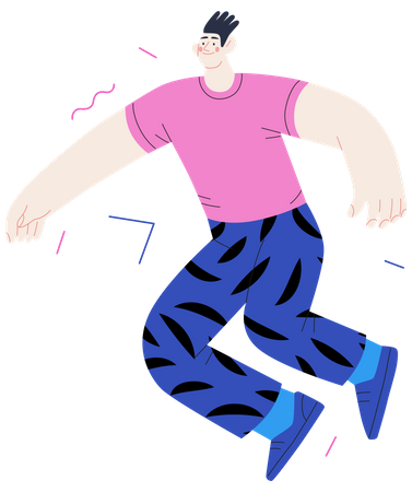 Man Jumping In Air  Illustration