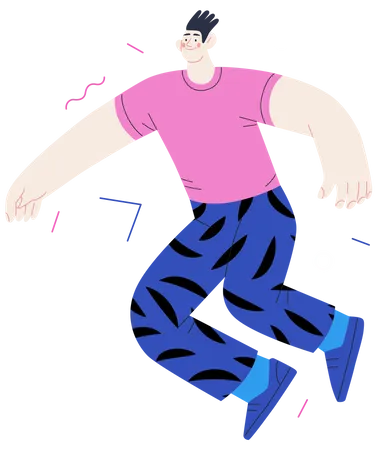 Man Jumping In Air  Illustration