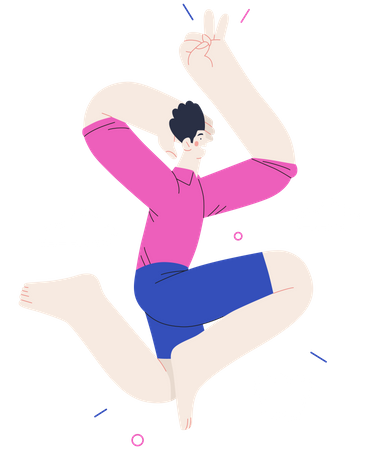 Man Jumping In Air  Illustration