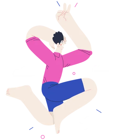 Man Jumping In Air  Illustration