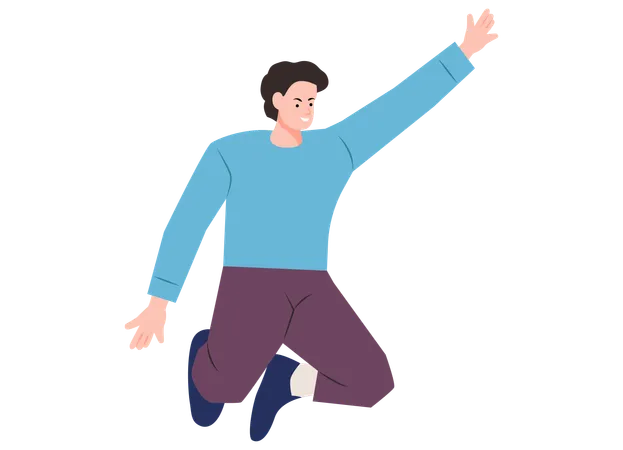 Man Jumping In Air  Illustration