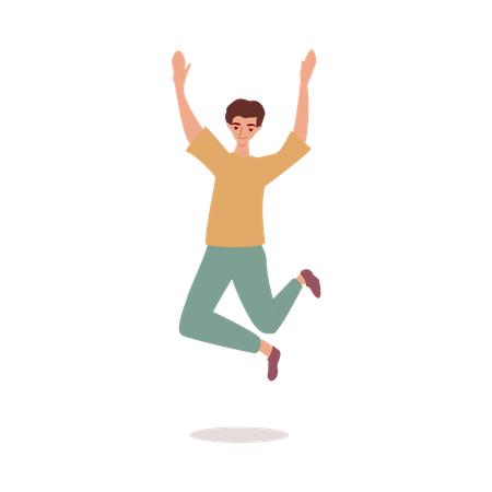 Man jumping in air  Illustration
