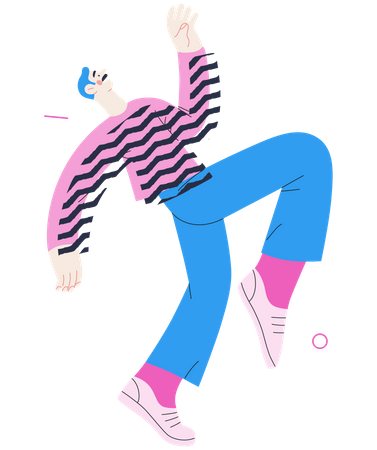Man Jumping In Air  Illustration