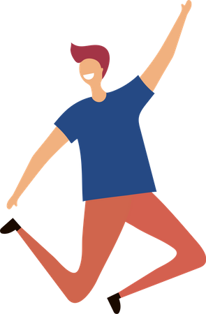 Man Jumping In Air  Illustration