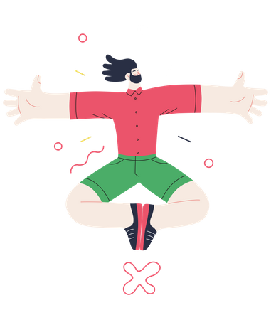 Man jumping in the air Illustration