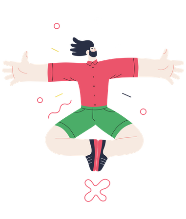 Man jumping in the air  Illustration