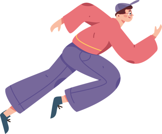 Man jumps in air  Illustration