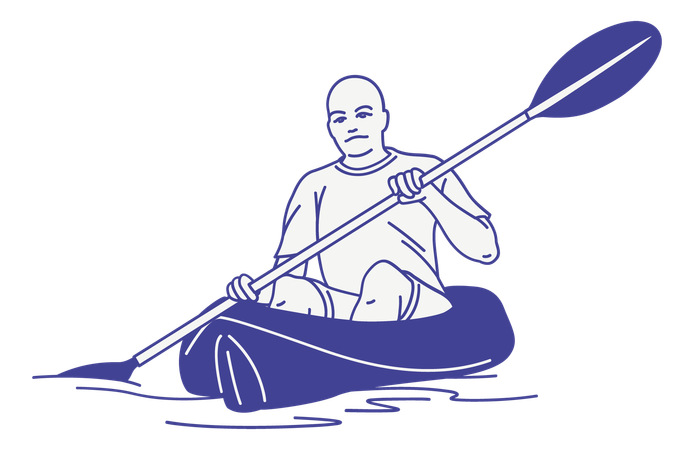 Man Kayaking  Illustration