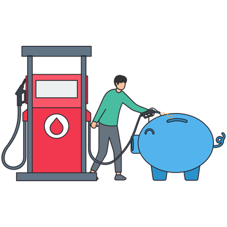 Man keeping oil reserve  Illustration