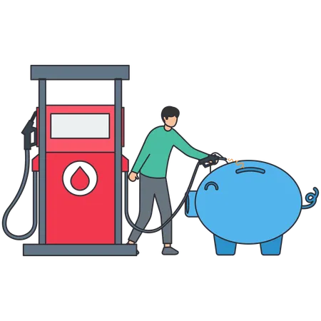 Man keeping oil reserve  Illustration