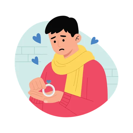 Man keeps Precious Ring of wife  Illustration