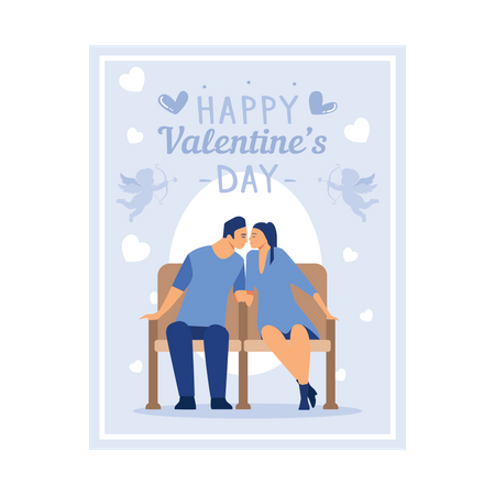 Man kissing to his girlfriend on valentines day Illustration