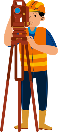 Man Land Surveyor  Illustration