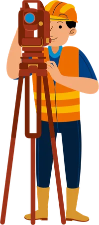 Man Land Surveyor  Illustration