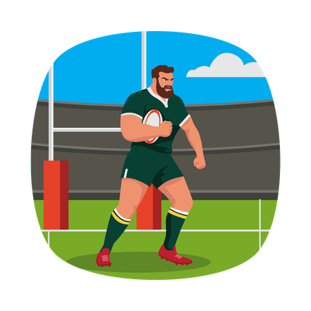 Man leaning on Goalpost Relaxed Pose  Illustration
