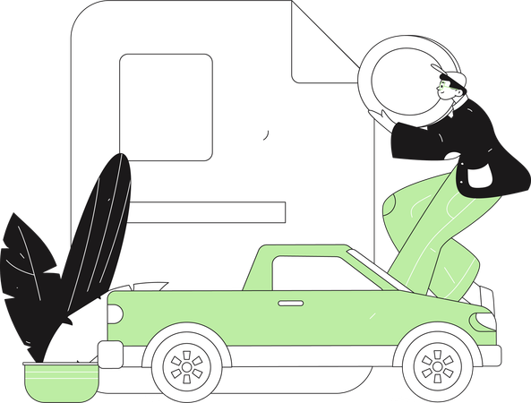 Man learns about new insurance  Illustration