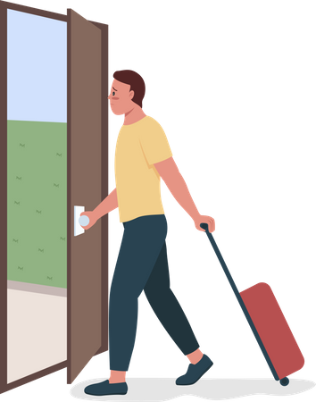 Man leaves home Illustration