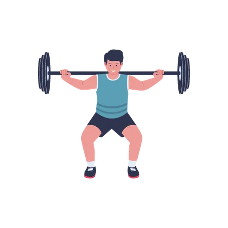 Man At Sport Gym Illustration Healthy Fitness Sports Workout Vector Illustration Concept Illustration