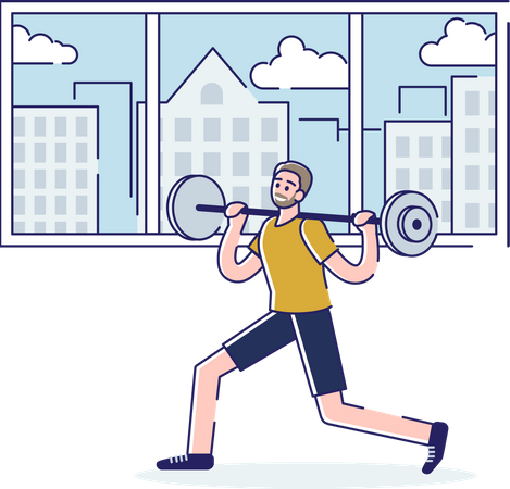 Man lifting barbell  Illustration