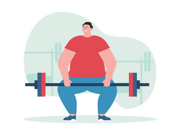 Man lifting barbell  Illustration