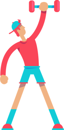 Man lifting dumbbell  Illustration