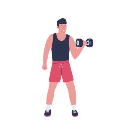 Man At Sport Gym Illustration Healthy Fitness Sports Workout Vector Illustration Concept 일러스트레이션