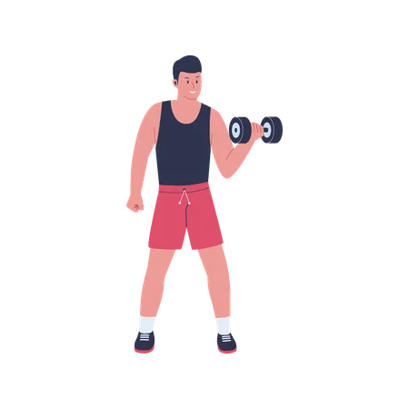 Man lifting dumbell  Illustration