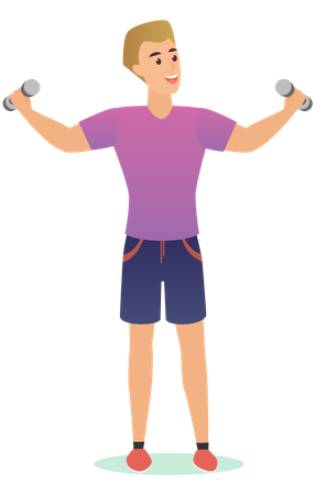 Man lifting dumbell  Illustration