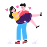 free man lifting girl illustrations