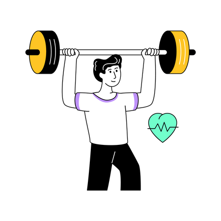 Man lifting weight  Illustration