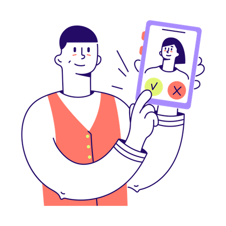 Man likes picture  Illustration