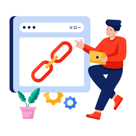 Man Linked new website  Illustration