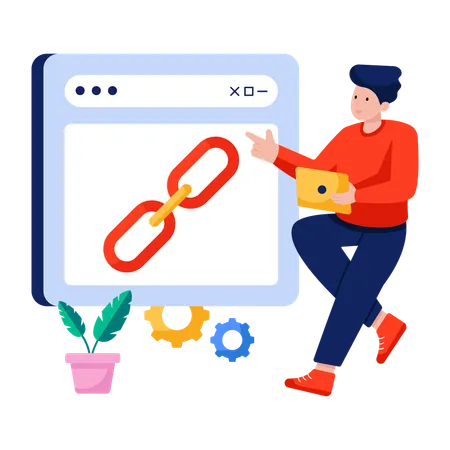 Man Linked new website  Illustration