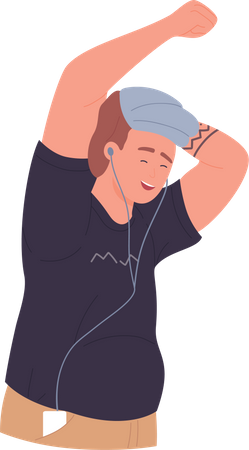 Man listening song  Illustration