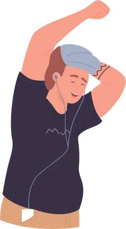 Man listening song  Illustration